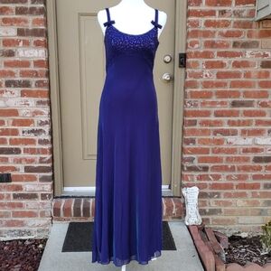 Vintage Blondie & Me Sequin Babydoll Mesh Maxi Dress Purple 90s Fairy Grunge Bow